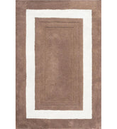 White and brown rug